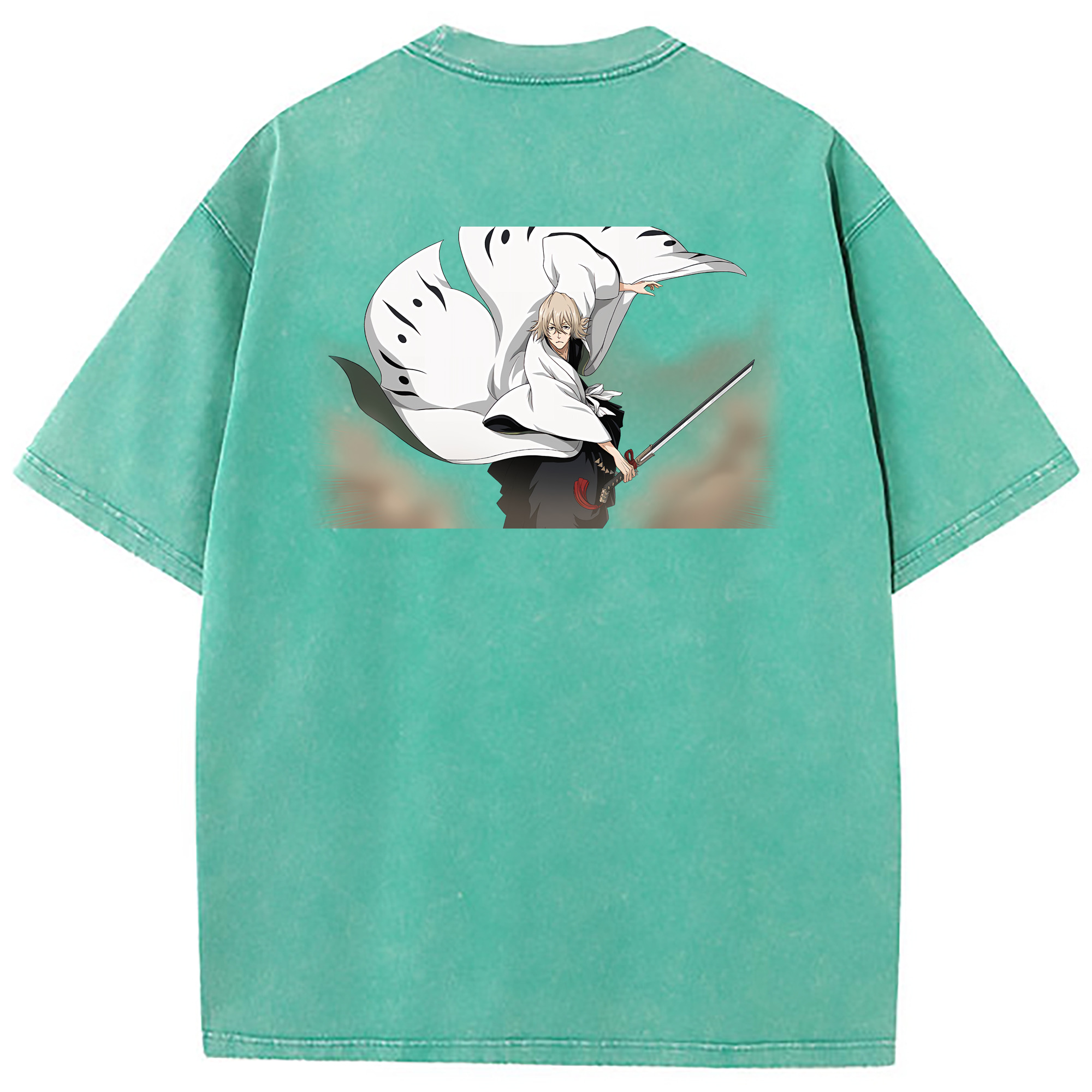 （画像用） "ブリーチ 浦原 喜助（うらはら きすけ） BLEACH Urahara Kisuke " 綿100% ヴィンテージ風 半袖Tシャツ（背面プリント）
